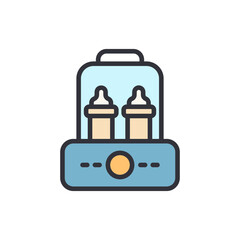 Stylized Illustration Of A Baby Bottle Warmer With Two Bottles