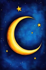 Naklejka premium Moonlit Night Illustration