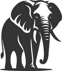 A large animal elephant vector drawing silhouette