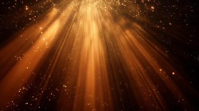 Radiant Golden Sunburst Light Streaks With Bokeh