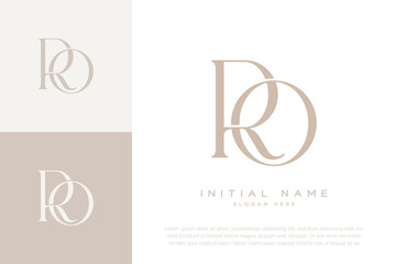 RO OR initial letter handwriting and luxury logo