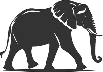 A large animal elephant vector drawing silhouette