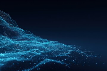 Fototapeta premium Digital waves and particles forming AI neural patterns in motion 