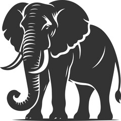 A large animal elephant vector drawing silhouette