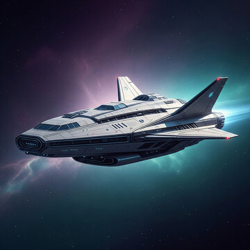 Escena de Exploraci&oacute;n Espacial con Nave Futurista