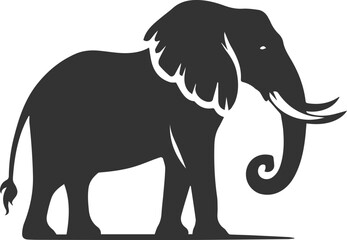 A large animal elephant vector drawing silhouette