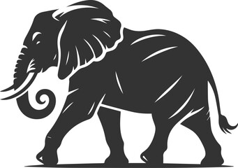 A large animal elephant vector drawing silhouette