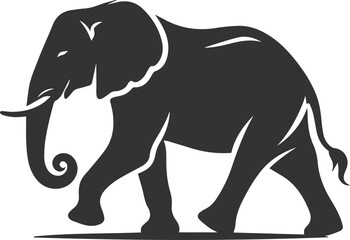 A large animal elephant vector drawing silhouette