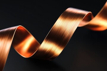 Copper ribbon in a dynamic spiral shape.