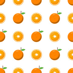 Seamless pattern with orange fruit.