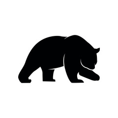 black silhouette of panda animal. animal symbol