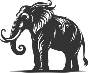 A large animal elephant vector drawing silhouette