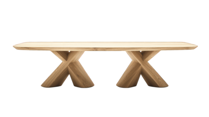 Wood table with crossed legs