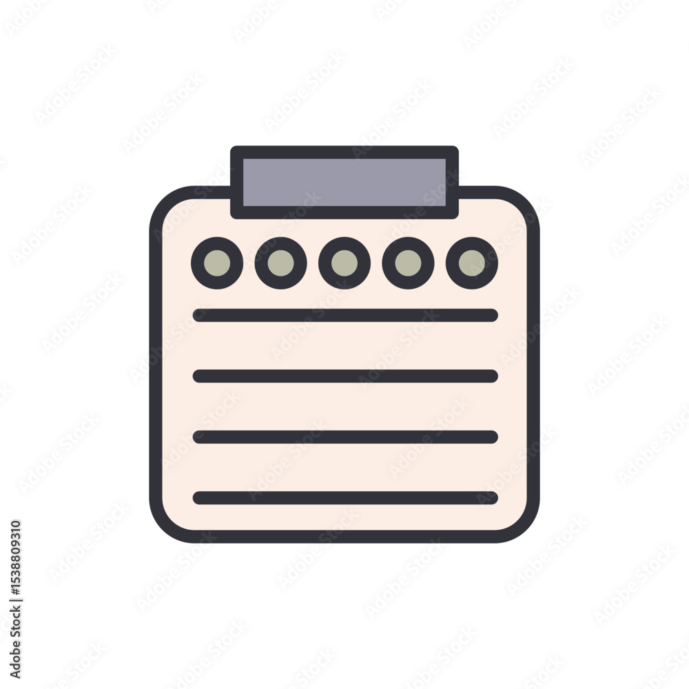 Poster stylized notepad with checklist circles for organization and notes