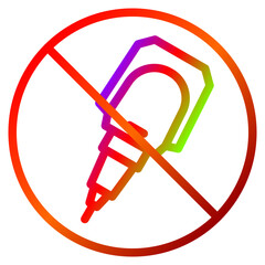 prohibition correction pen with Line and Colorful Gradient Circle Outline