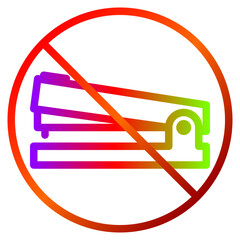 Stapler ban prohibition symbol in gradient colors means no stapling allowed