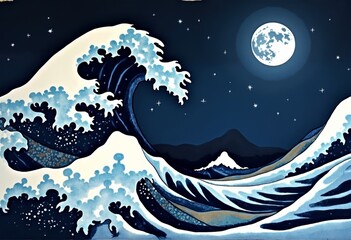 The mysterious whispers of the moonlit waves