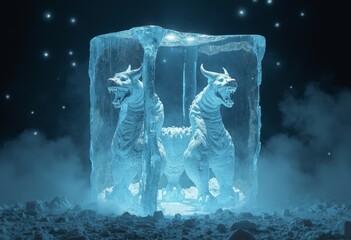 The mysterious gaze of the frozen dragon