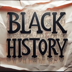 Black History Month Celebration Illustration Detailed artwork showcasing historical figures, community, and appreciation for black heritage and culture.