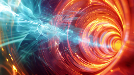 Color-rich magnetic fields and directed beams from an MRI machine symbolize stable electrolyte environments, enabling smooth energy cycling in advanced healthcare technology