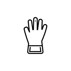 Obraz premium Gloved hand raises finger in white backdrop vector lineart