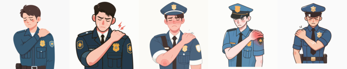 police vector is having shoulder pain