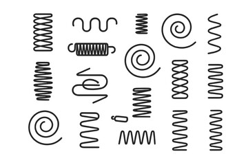 Various hand-drawn line patterns featuring swirls and coils ideal for graphic design and artistic projects
