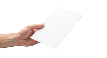 Hand Holding Blank Paper Sheet PNG Image For Advertising and Presentation