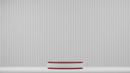 Luxurious rose gold abstract studio mockup with pedestal podium, white geometric platform, Luxury scene for cosmetic products showcase