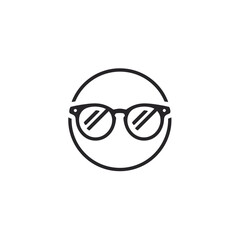 Eyeglasses icon frames vision in minimal flat style vector design