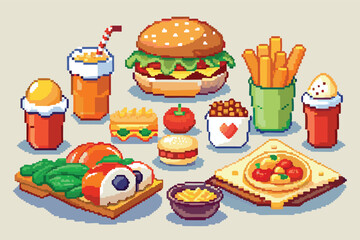 Pixel Art Food Pack – Assorted Pixel Meals and Dishes in 8 & 16 Bit Style