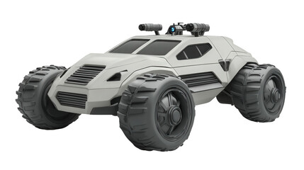 Amphibious autonomous vehicle concept, Transparent background, PNG file