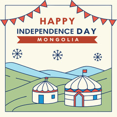Naklejka premium Celebrate Mongolian Independence Day Culture, Tradition, and Joyous Festivities
