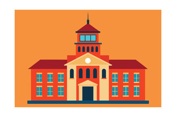 Fototapeta premium Majestic Collegiate Architecture A Grand Educational Building Illustration