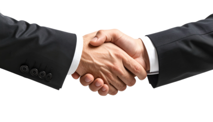 handshake isolated on white background