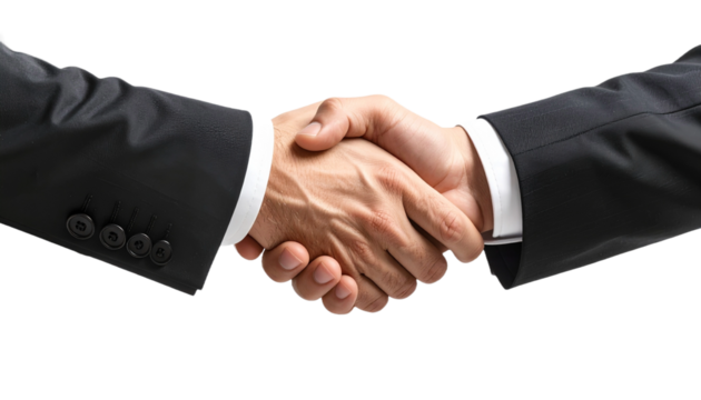 handshake isolated on white background