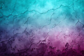 Abstract cracked wall texture teal purple gradient background