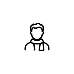 Obraz premium Person icon displays silhouette wearing scarf simple style