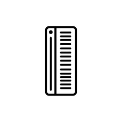 Black comb shows grooming in white background outline