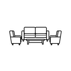 Fototapeta premium Minimalist living room furniture set with sofa and armchairs 
