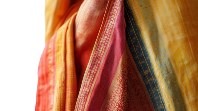 Burmese traditional longyi and blouse Transparent background, PNG file