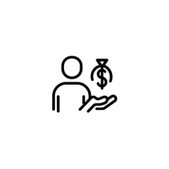 Obraz premium Person receives sack money financial growth isolated backdrop