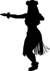 Hawaiian Hula Dancer Silhouette: Tropical Island Culture