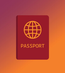 A red passport with a globe icon, vector art