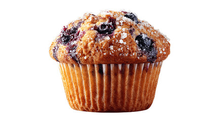 A retro blueberry muffin, white background --ar 16:9