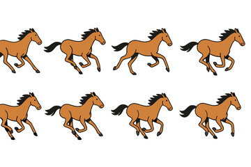 Horses galloping in a seamless pattern showcasing motion and energy for decorative use in various designs