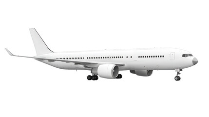 Concept airliner with panoramic windows, Transparent background, PNG file