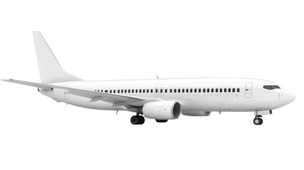 Fototapeta premium Concept airliner with panoramic windows, Transparent background, PNG file