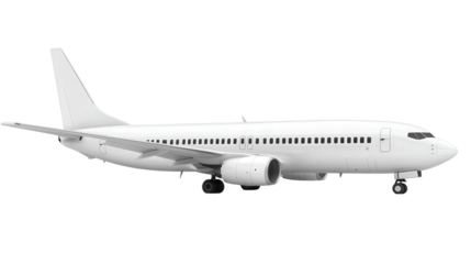 Concept airliner with panoramic windows, Transparent background, PNG file