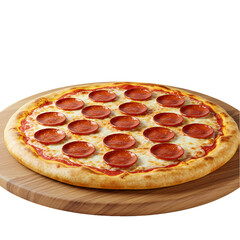 A Classic Pepperoni Pizza isolated on transparent baackground
